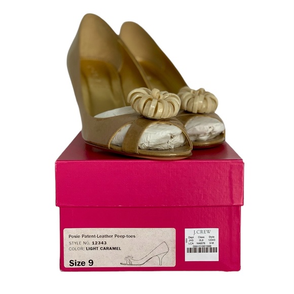 NWT J. Crew Posie Patent Leather Peep-toe Heels - NEW In Box - Sz 9 - Picture 2 of 9